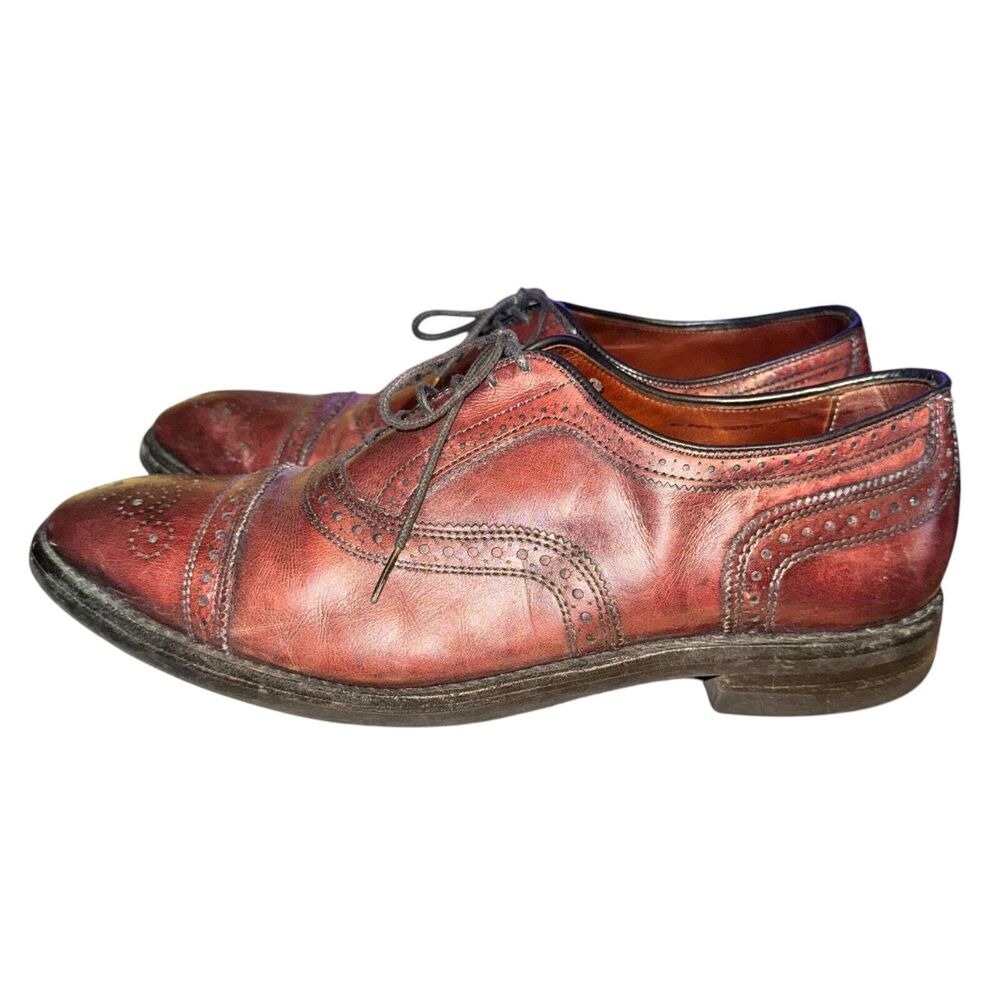 Allen Edmonds Port Washington Oxfords Men's Size 10 D Brown Leather Cap Toe Shoe